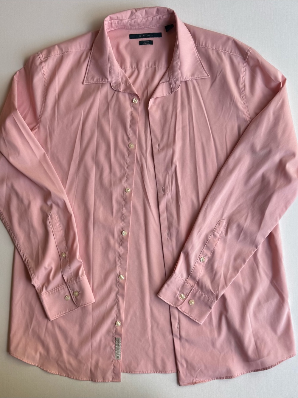 Perry Ellis Men's Long-Sleeve Dress Shirt - Light Pink